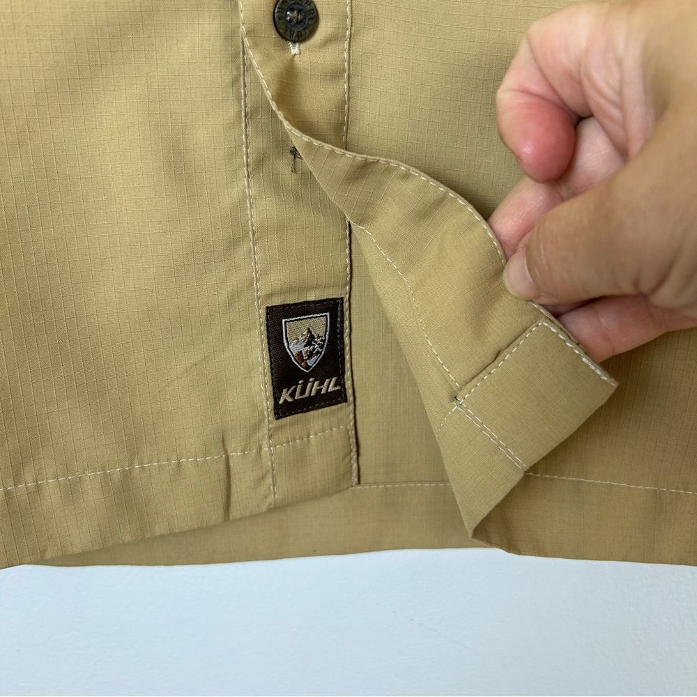 Kuhl Wunderer Short Sleeve Shirt UPF 50 Khaki Outdoors Hiking Fishing Casual M - Picture 5 of 16